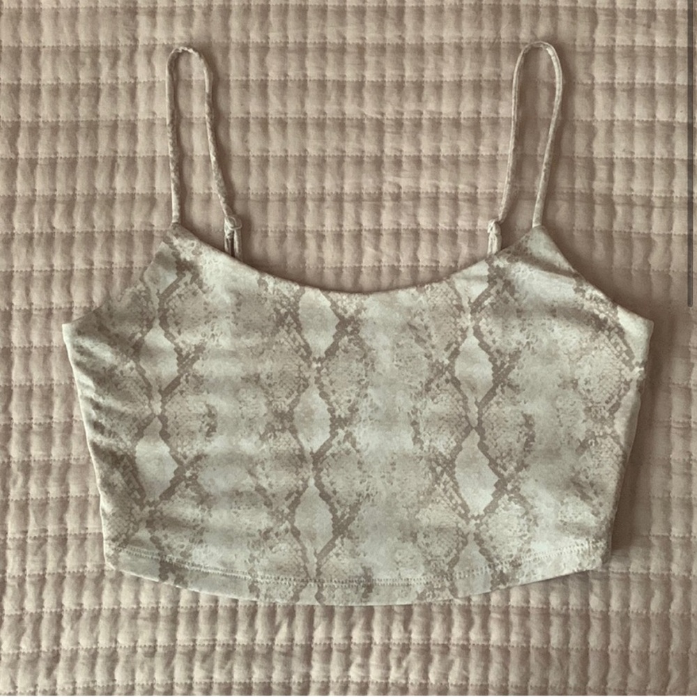 F21 Snakeskin Crop Top